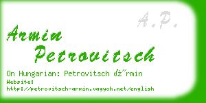 armin petrovitsch business card